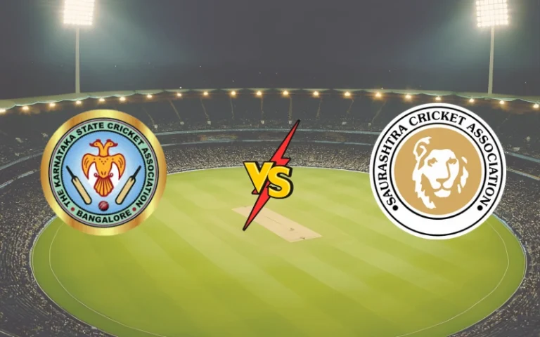 The Karnataka Cricket Team vs Saurashtra Cricket Team match scorecard