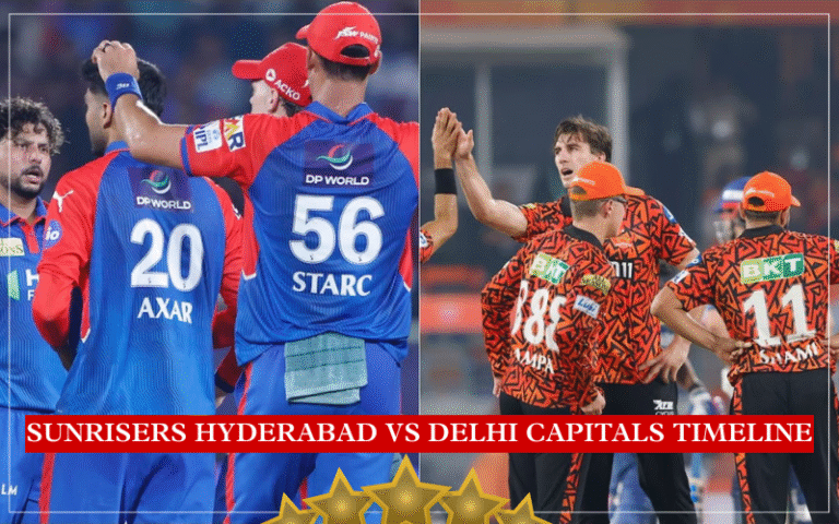 sunrisers hyderabad vs delhi capitals timeline